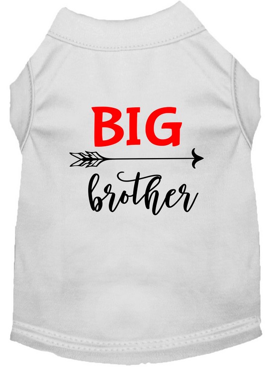 Big Brother Screen Print Dog Shirt White Lg